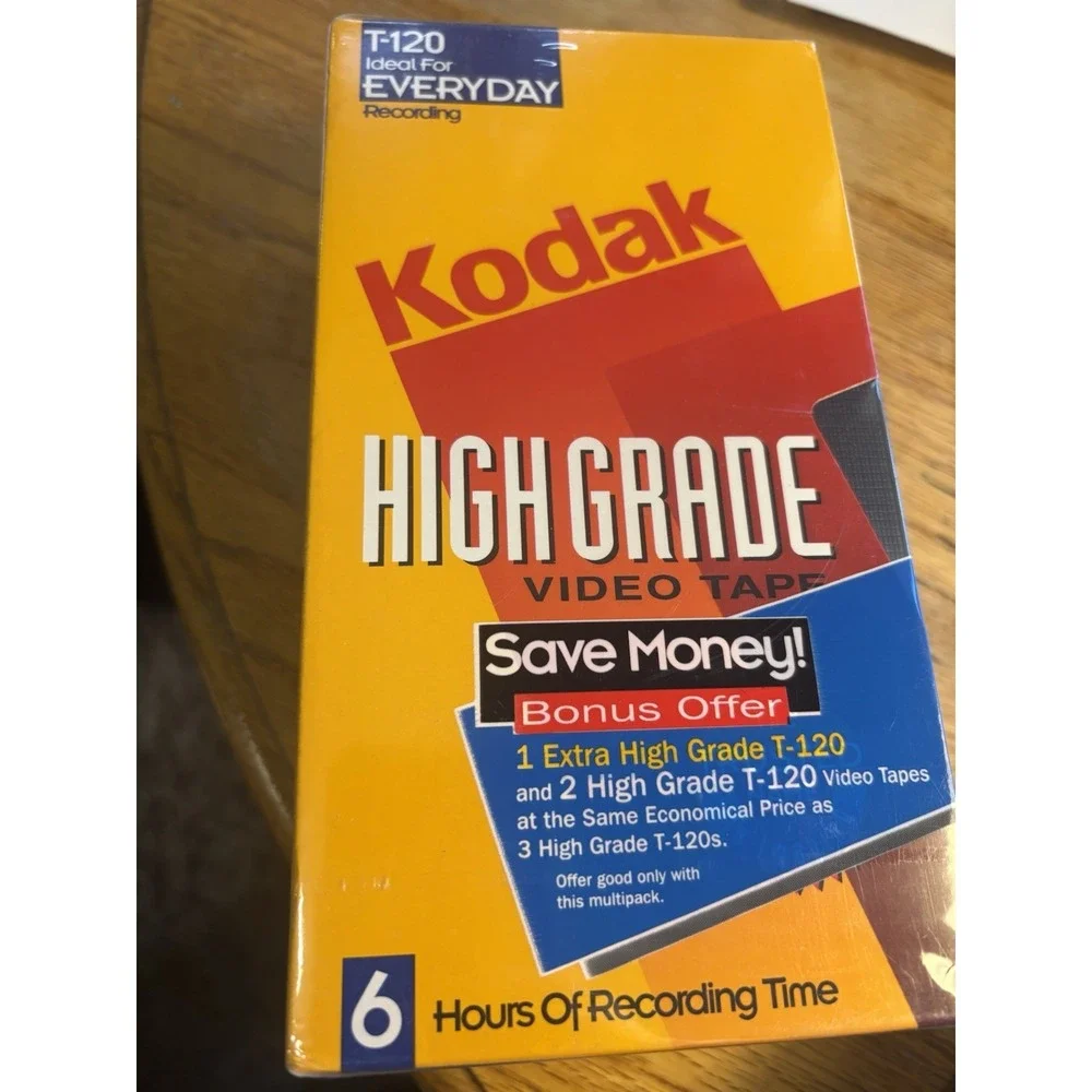 New In Wrapper 6 Kodak VHS T-120 Tapes‎ And 1 New Sony T-120 VHS Tape Total Of 7